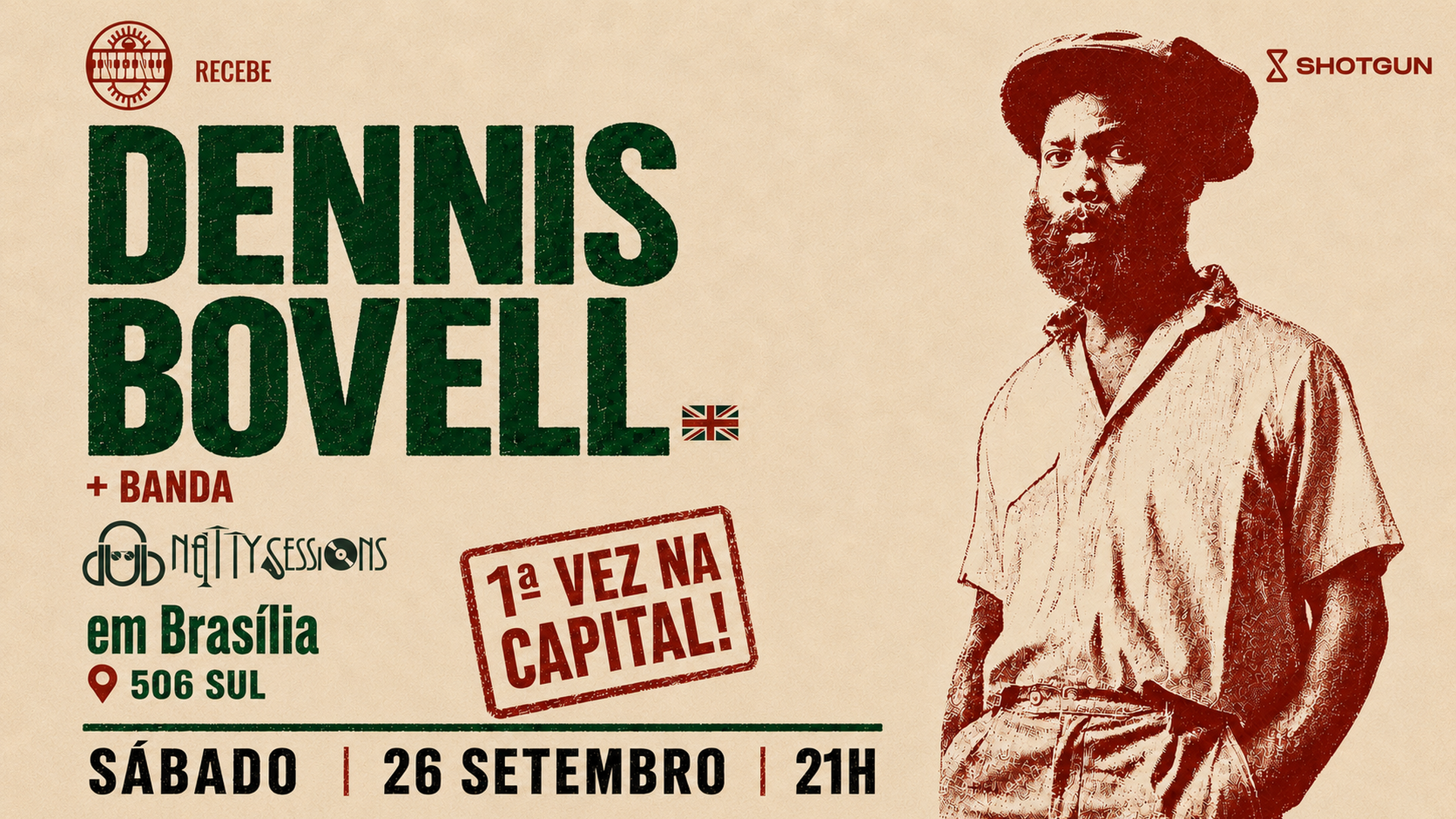 DENNIS BOVELL PIONEIRO DO DUB EM BRASÍLIA DIA 26 DE SETEMBRO